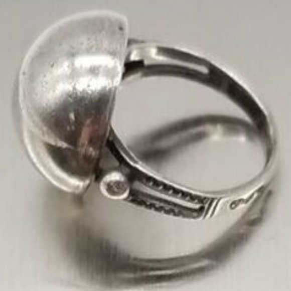 925 Sterling Silver Ring Size 4.75-5 large sphere orb - Picture 2 of 4